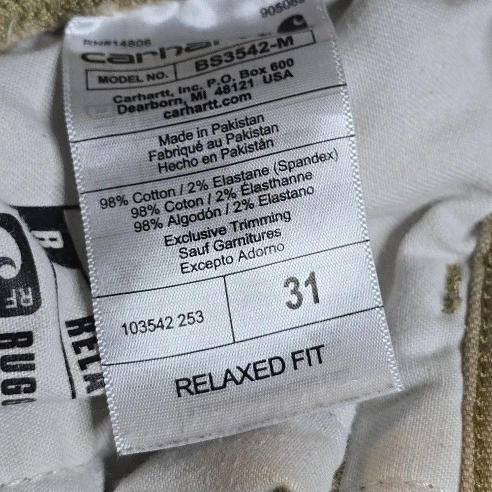 Carhartt Cargo Shorts Mens 31 Tan Rugged Flex Canvas Workwear Gorpcore Outdoor